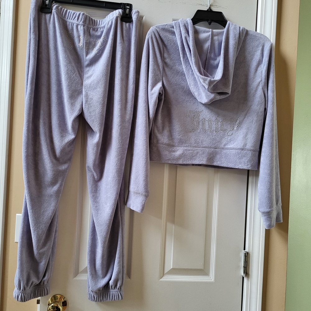 Juicy Couture Lavender Haze Terry Tracksuit 2 pieces Jacket and Joggers size M